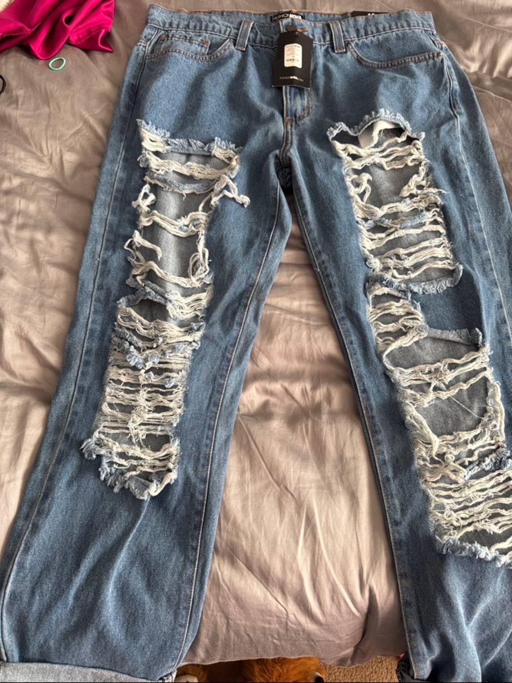 Fashion Nova Medium Blue Wash Boyfriend Jeans